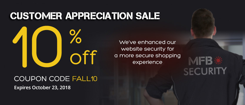 Customer Appreciation Sale - 10% off Storewide - Use coupon code FALL10 - Sale ends October 23, 2018